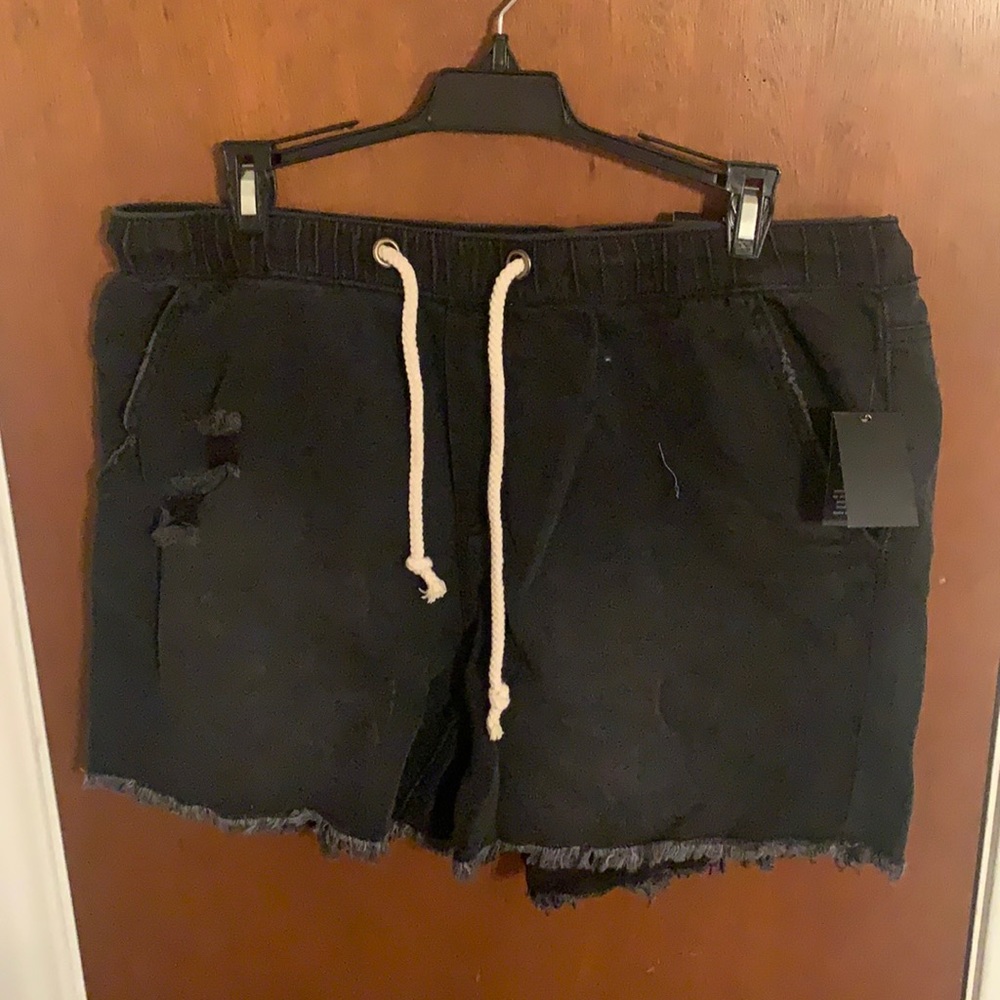 Black Distressed Shorts
